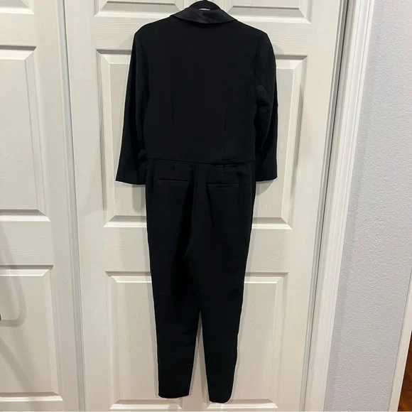 Banana Republic Women’s Tuxedo Jumpsuit Black Tailored One Piece Pant Suit 4 - Picture 10 of 11